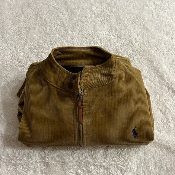 Polo Ralph Lauren Corduroy Brwn Eisenhower Jacket Sz XL Plaid Green Insulation - Picture 1 of 10